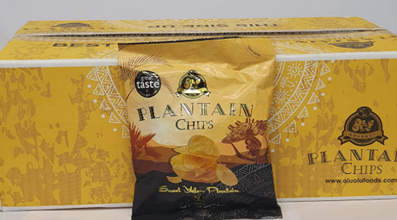 Olu Olu Yellow Plantain Chips Box