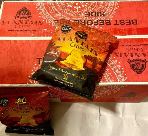 Olu Olu Chilli/Red Plantain Chips Box